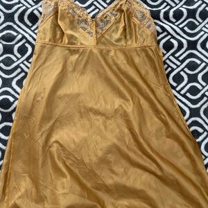 Victoria's Secret Gold Chemise with Lace Detail